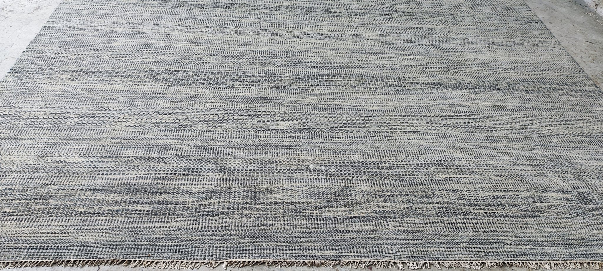 Ani 10x14.3 Hand Knotted Grass Design Silver Grey | Banana Manor Rug Factory Outlet