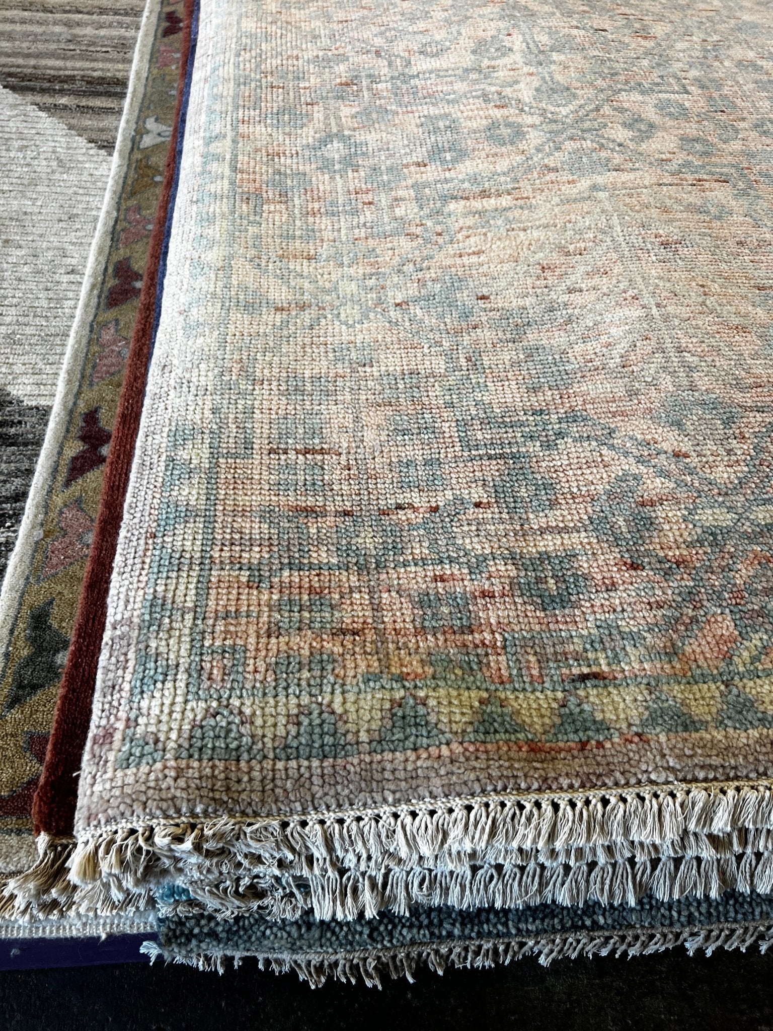 Anna 10.3x14 Pink Hand-Knotted Oushak Rug | Banana Manor Rug Factory Outlet