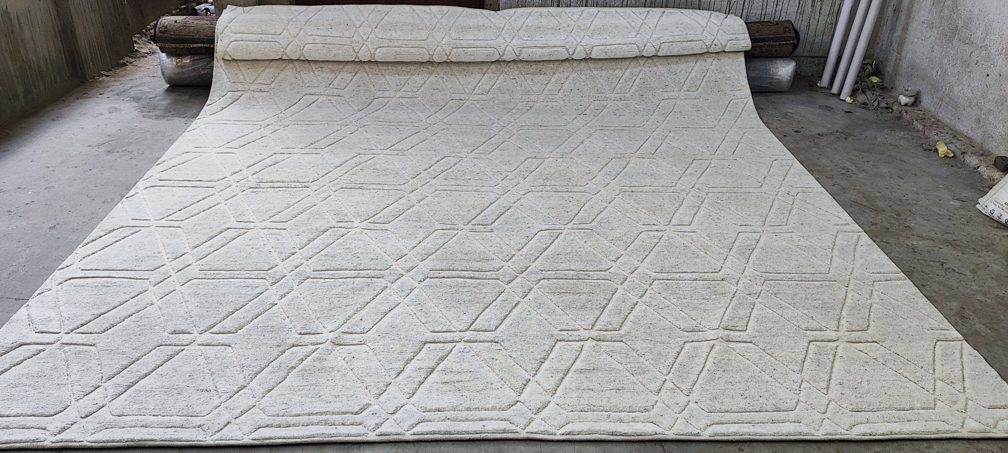 Anna Magnani 10x13.3 Hand-Knotted Ivory Modern | Banana Manor Rug Factory Outlet