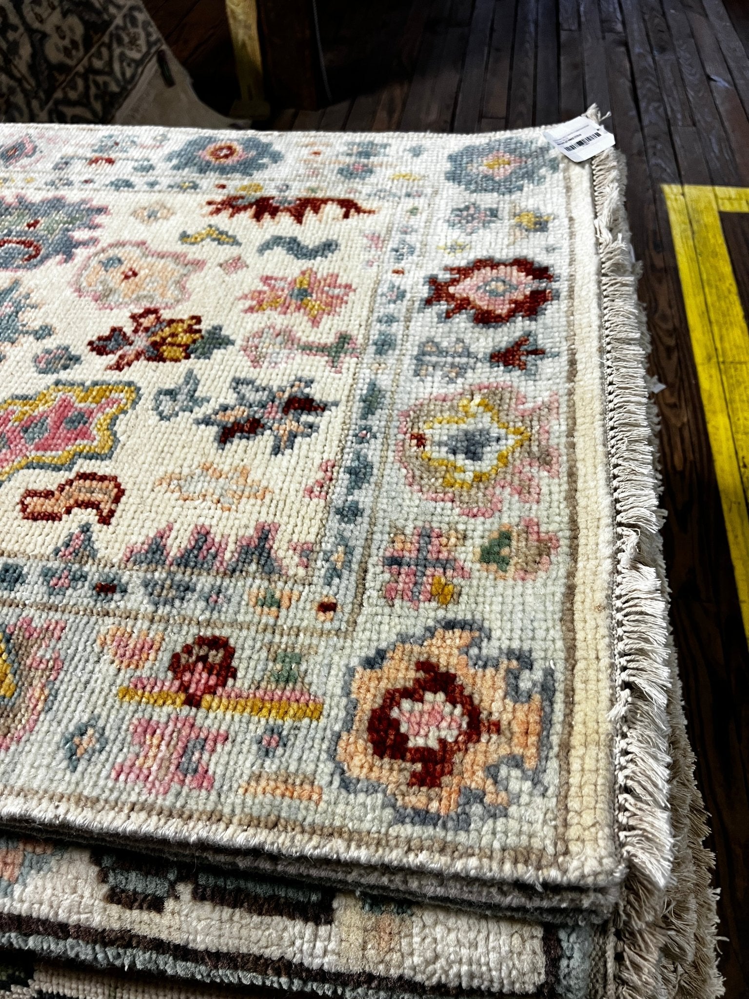 Anne Hathaway 2.6x12 Cream Hand-Knotted Oushak Runner | Banana Manor Rug Factory Outlet