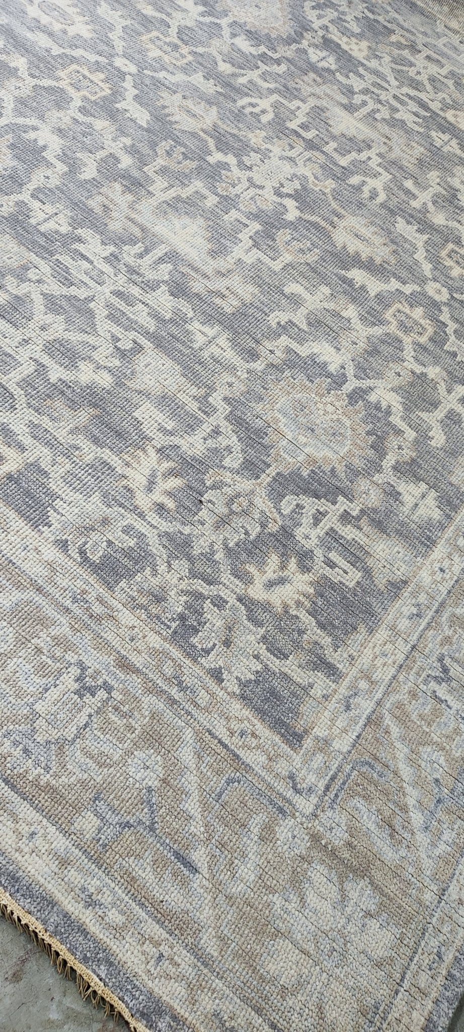 Annie 8x10 Hand Knotted Silver & Grey Turkish Oushak | Banana Manor Rug Factory Outlet