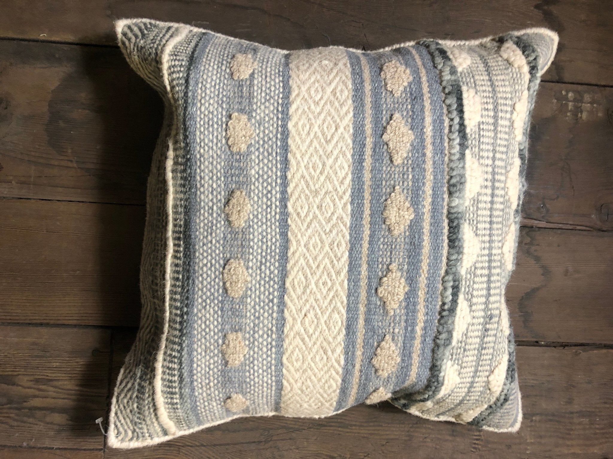 Anomolly Blue, Grey, and White Pillow | Banana Manor Rug Company