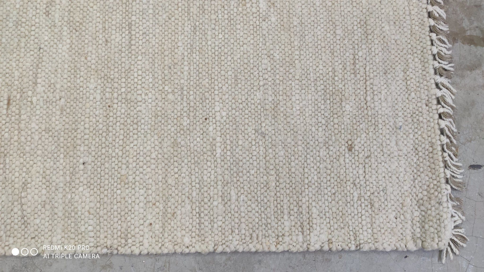 Ansari 4x6 Handwoven White Durrie Rug | Banana Manor Rug Company