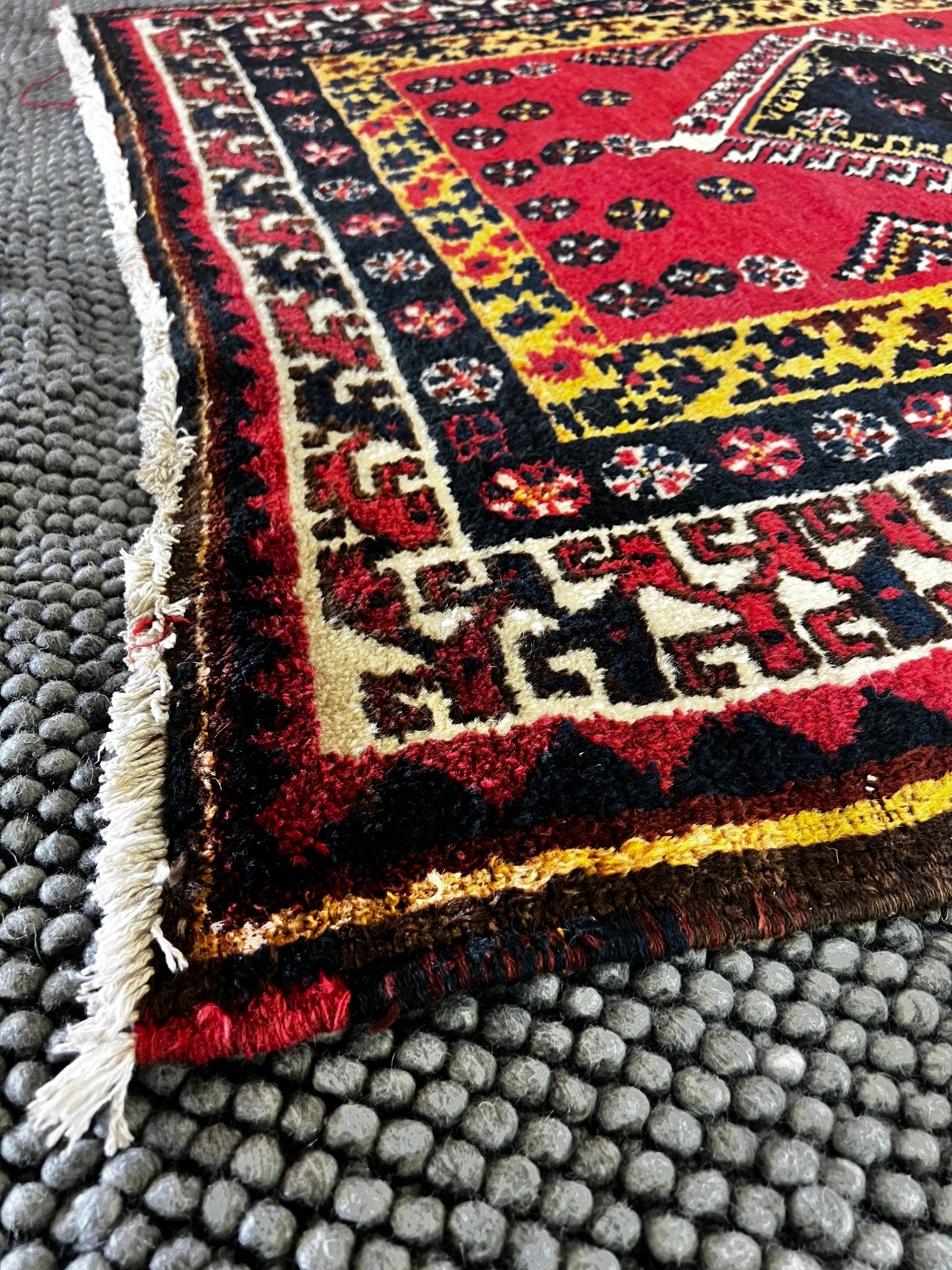 Antique Luri Tribal Persian 4.6x8.6 Red & Blue | Banana Manor Rug Factory Outlet