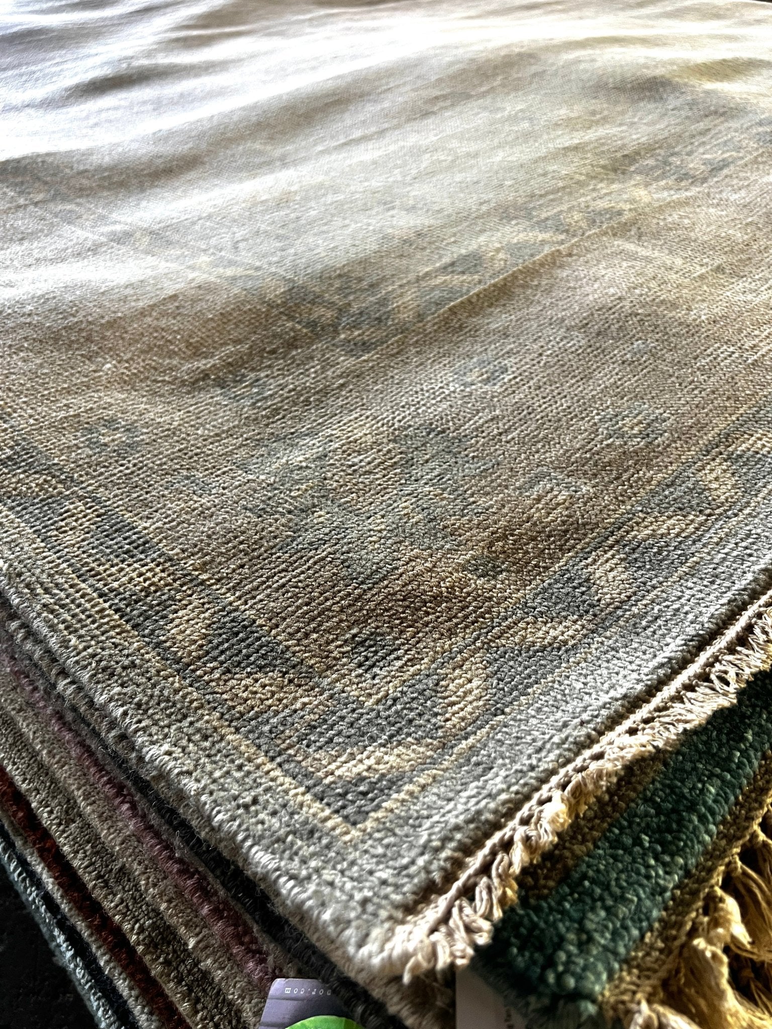 Arianna Huffington 8x10 Grey and Beige Hand-Knotted Oushak Rug | Banana Manor Rug Factory Outlet