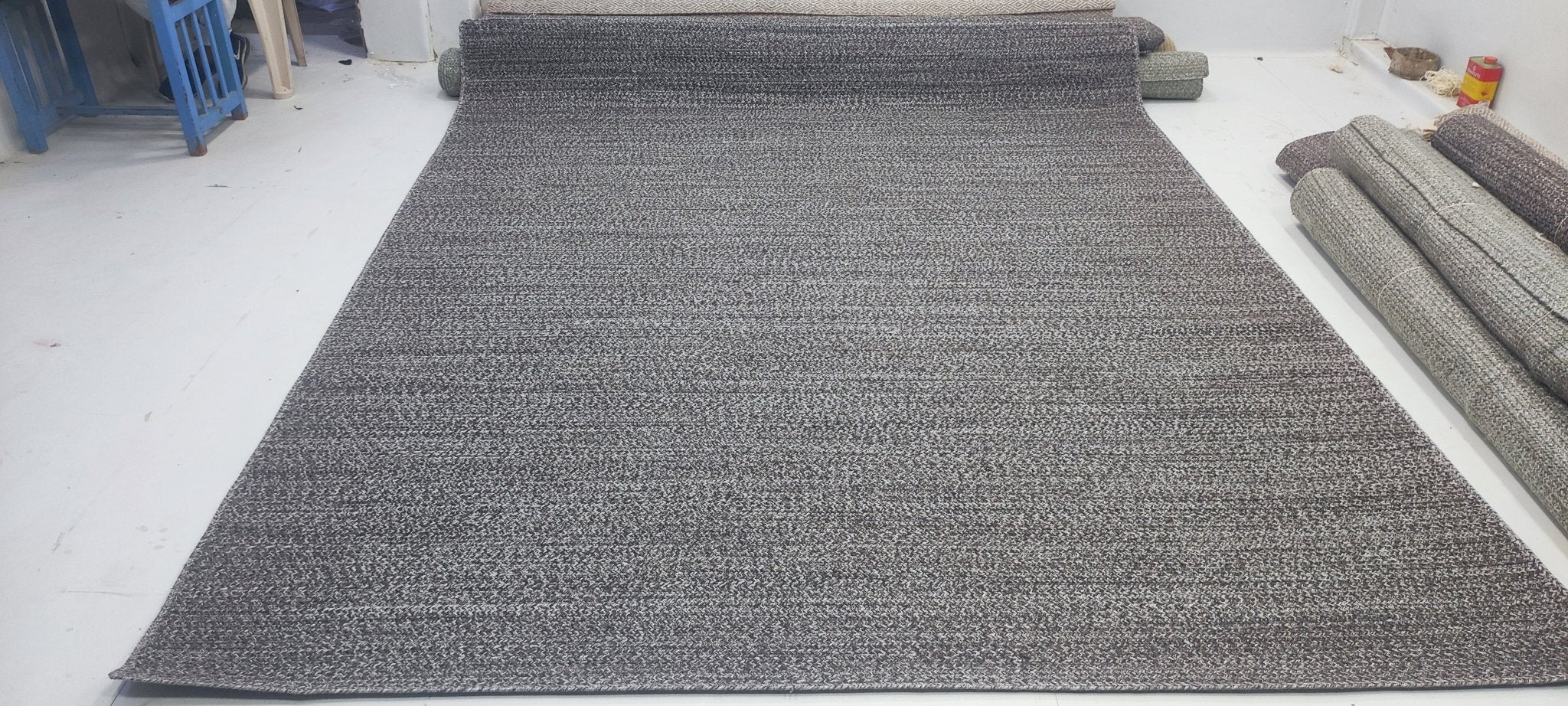Arvin Handwoven Charcoal Textured Durrie (Multiple Sizes) | Banana Manor Rug Factory Outlet