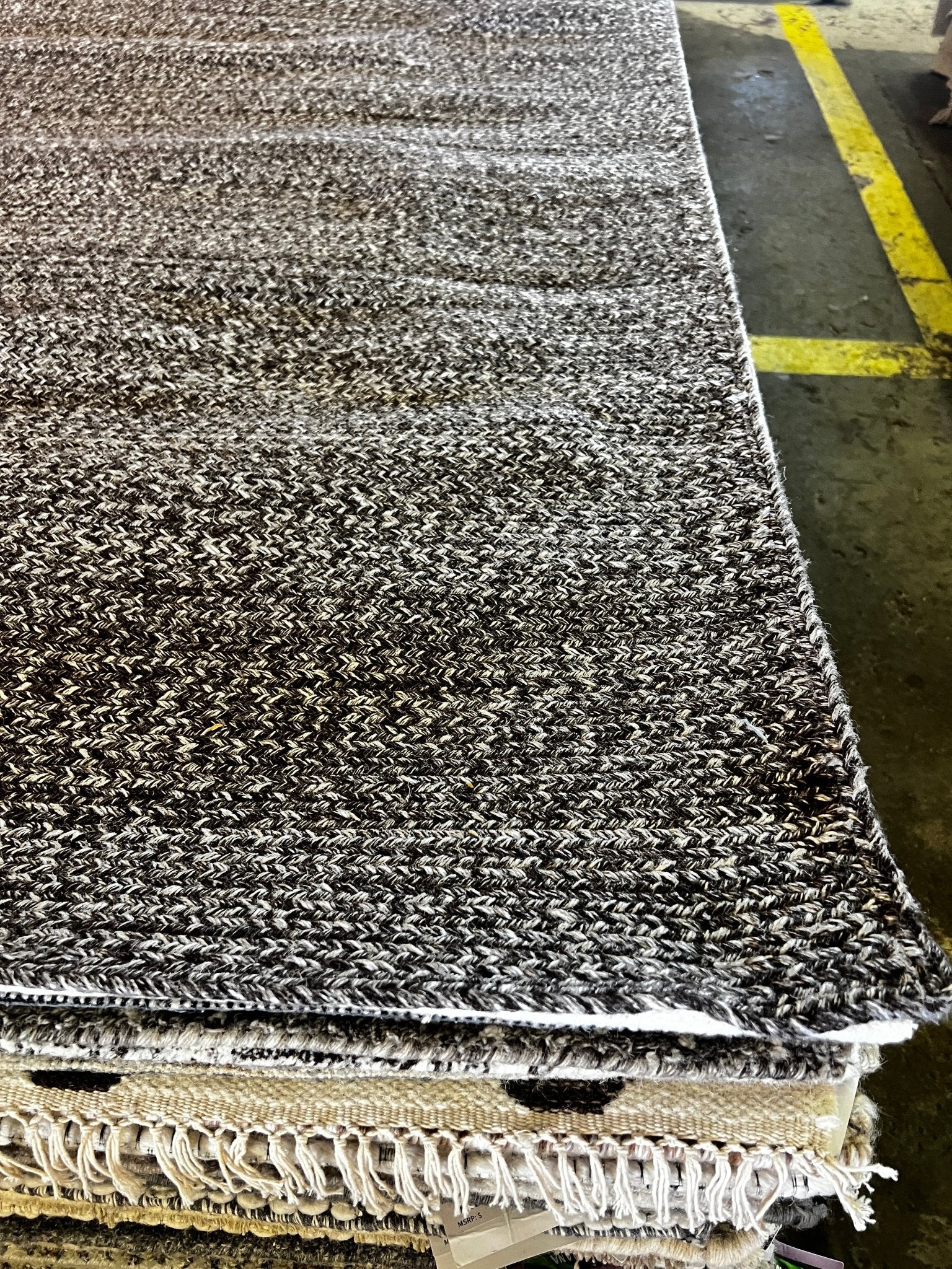 Arvin Handwoven Charcoal Textured Durrie (Multiple Sizes) | Banana Manor Rug Factory Outlet