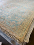 Arwen 11.9x14.9 Light Blue and Beige Hand-Knotted Oushak Rug | Banana Manor Rug Company