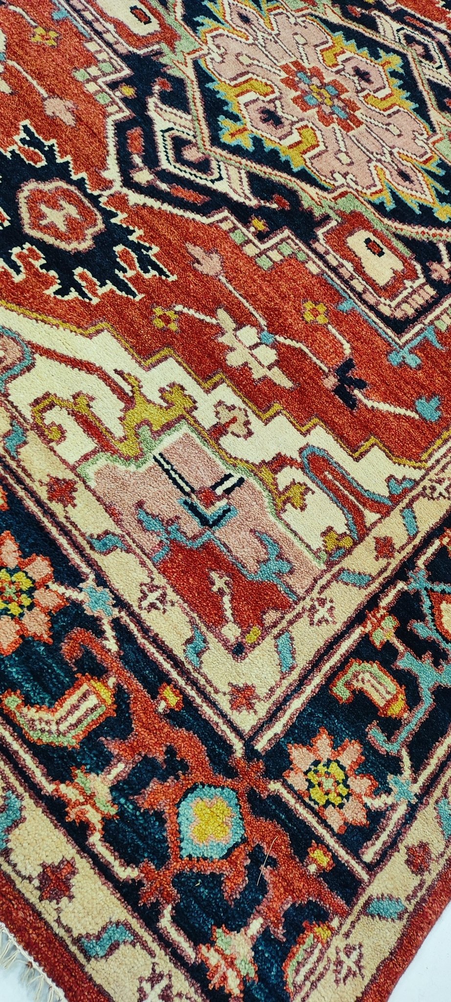 Aunt Leslie 8x10 Hand-Knotted Rust & Blue Serapi | Banana Manor Rug Factory Outlet