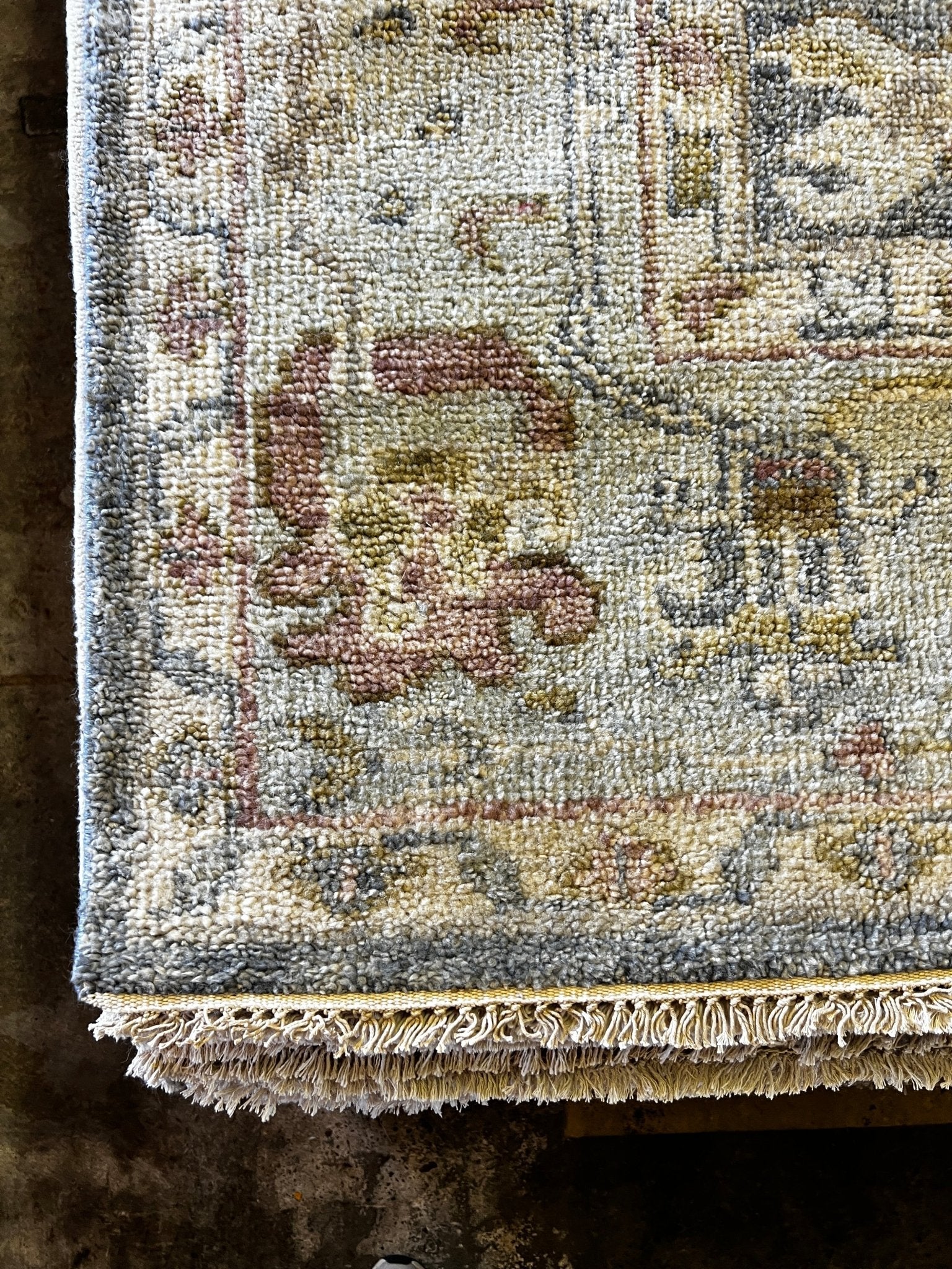 Ava 9x11.9 Hand-Knotted Grey & Tan Oushak | Banana Manor Rug Factory Outlet