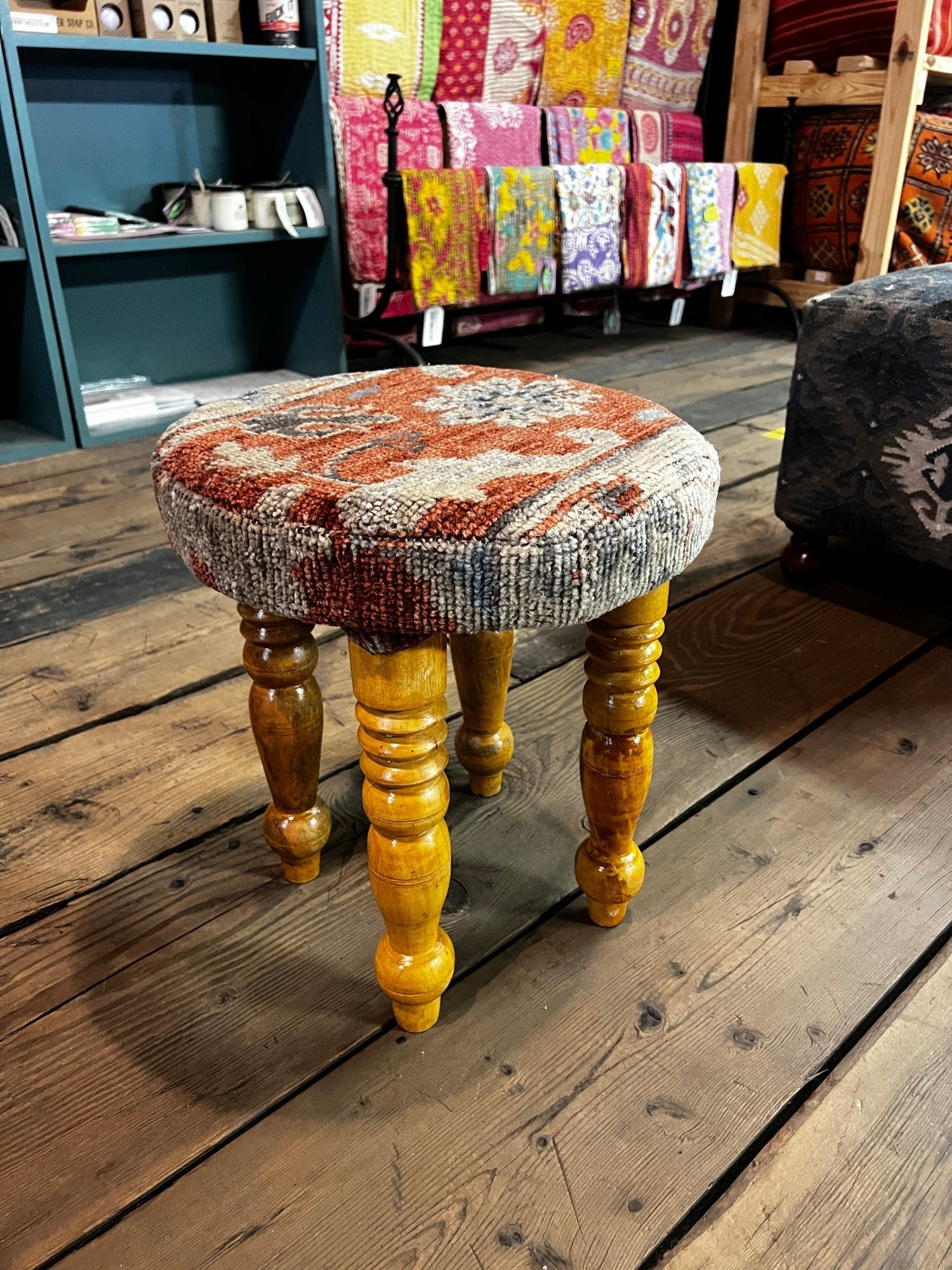 Ava Gardner 14x14x7 Wooden Upholstered Stool | Banana Manor Rug Factory Outlet