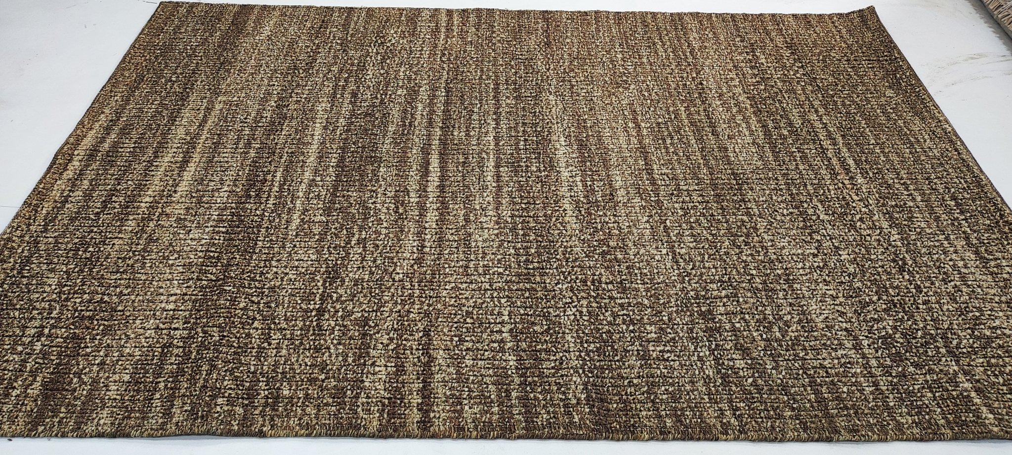 Bacchus 5x7.9 Handwoven Brown Textured Durrie | Banana Manor Rug Factory Outlet