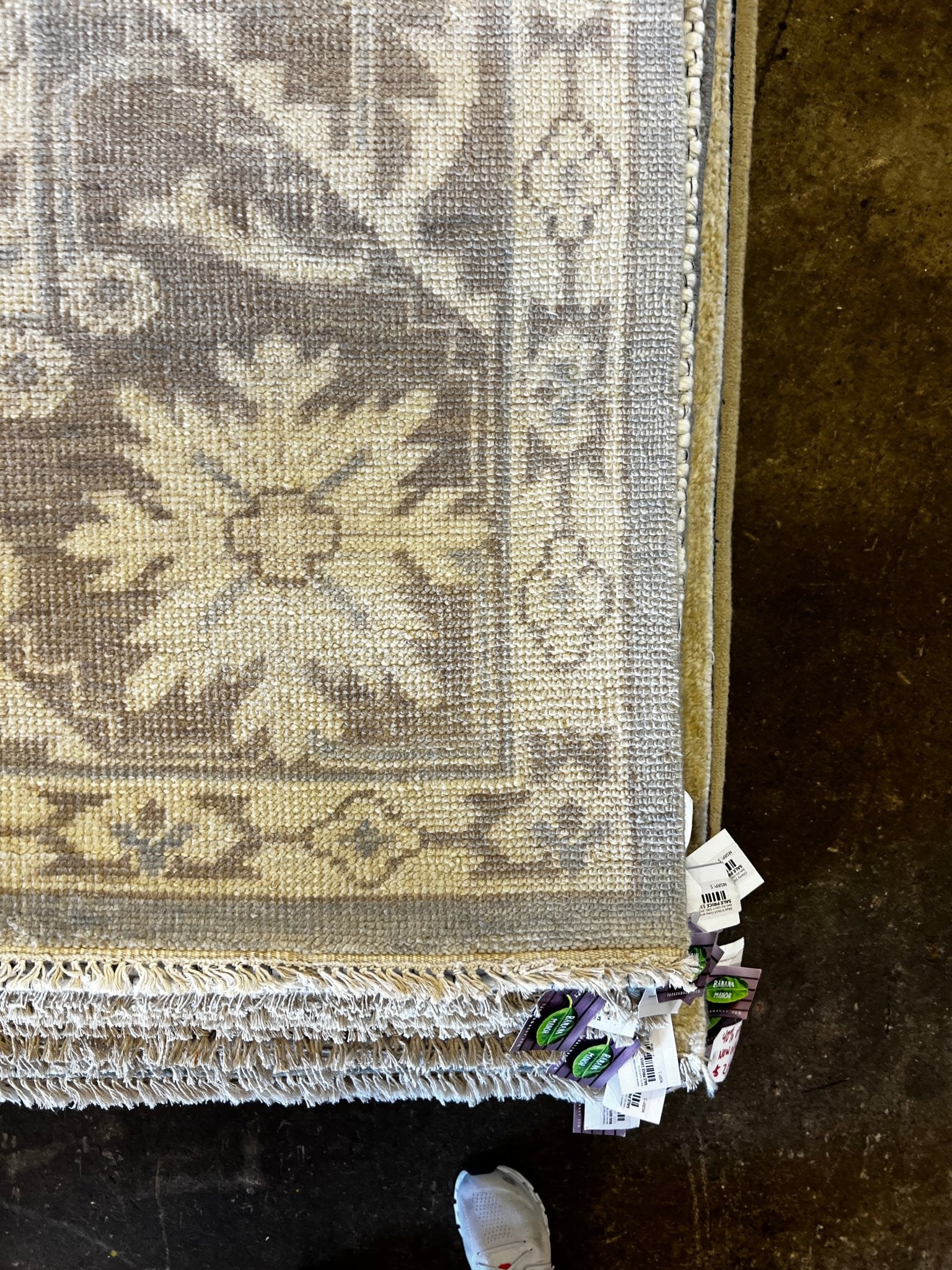 Badi 10x13.9 Hand-Knotted Silver Grey Turkish Oushak | Banana Manor Rug Factory Outlet