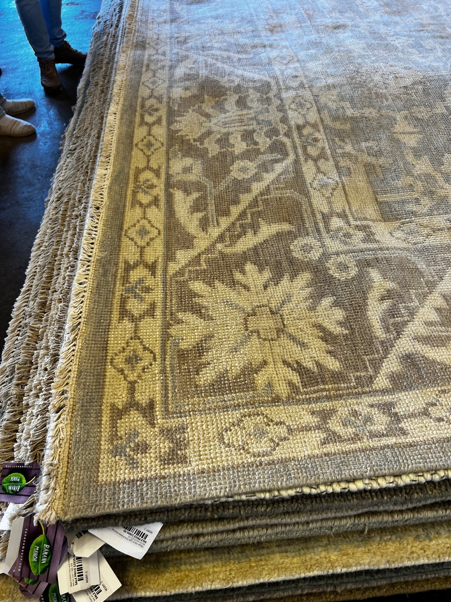 Badi 10x13.9 Hand-Knotted Silver Grey Turkish Oushak | Banana Manor Rug Factory Outlet