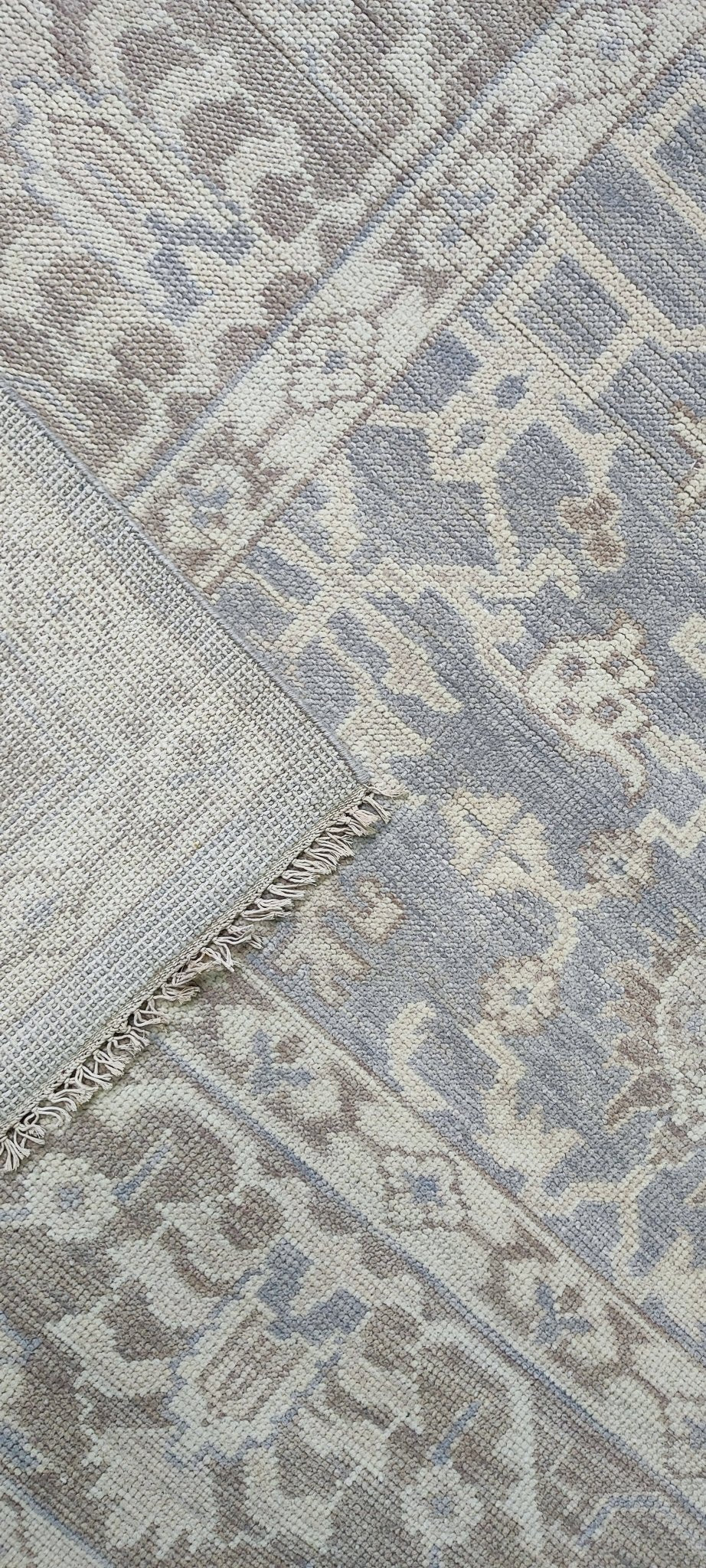 Badi 10x13.9 Hand Knotted Silver Grey Turkish Oushak | Banana Manor Rug Factory Outlet