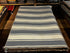 Baja Handwoven Blue and White Striped Wool Durrie Rug 5.6x8 | Banana Manor Rug Company