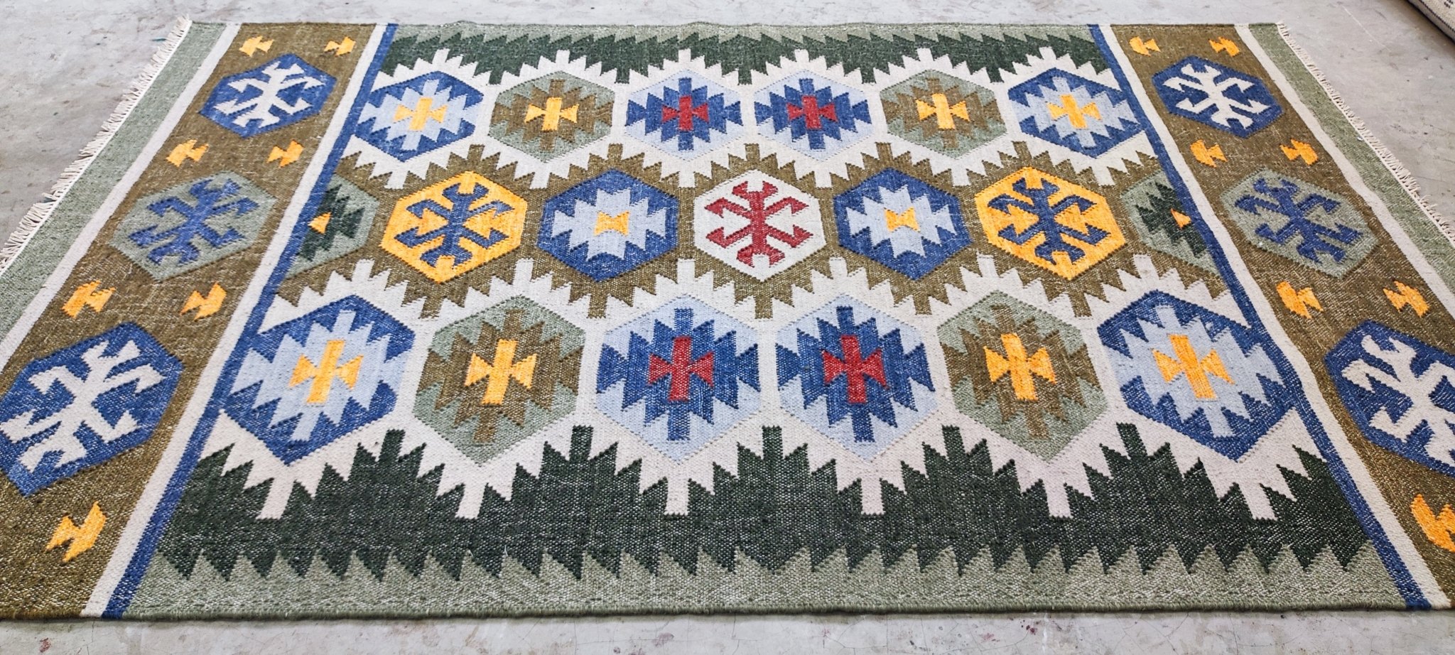 Bakery Bar 5x8 Handwoven Multi Kilim | Banana Manor Rug Factory Outlet