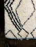 Bakkar 4.3x6.9 White and Black Hand-Knotted Moroccan Style Rug | Banana Manor Rug Factory Outlet