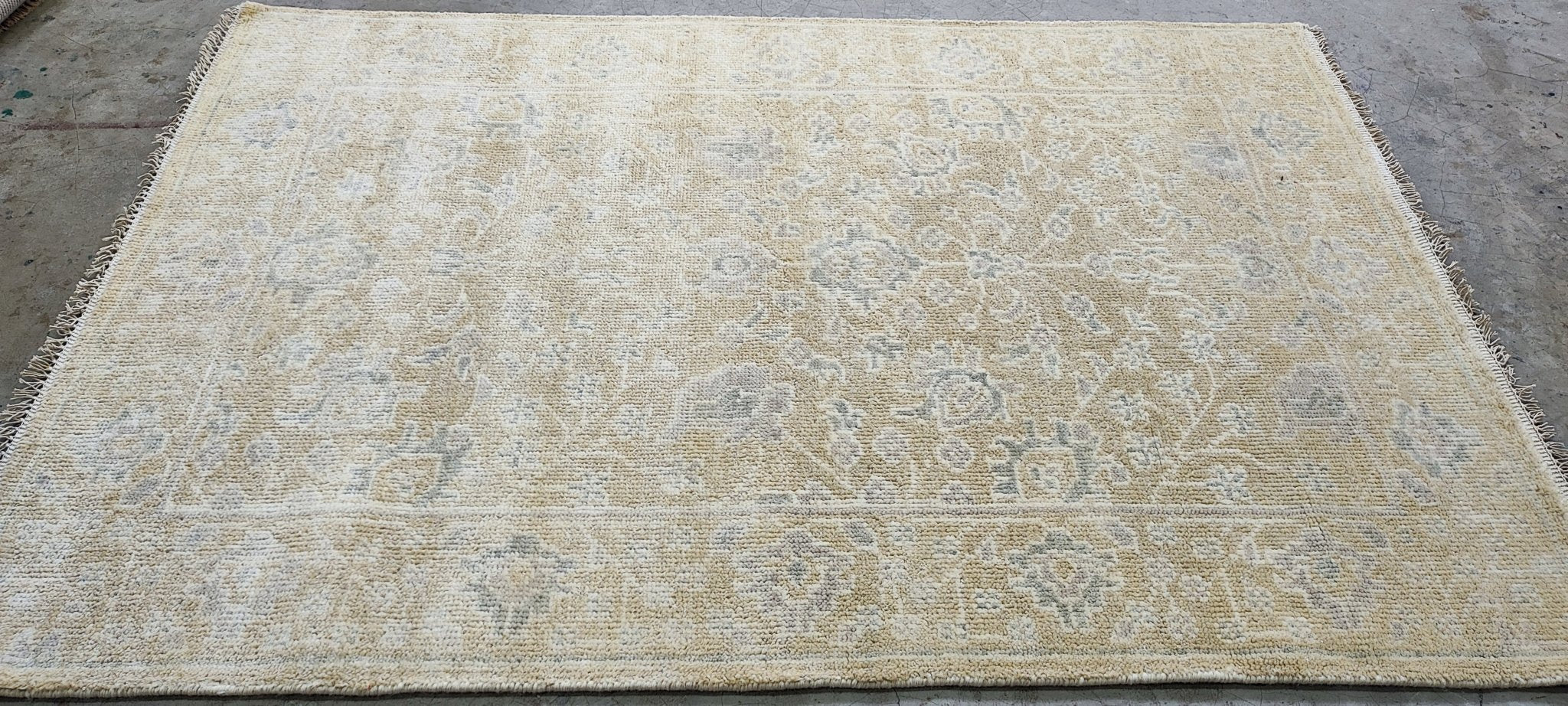 Bambi 4x6 Hand-Knotted Beige & Silver Oushak | Banana Manor Rug Factory Outlet