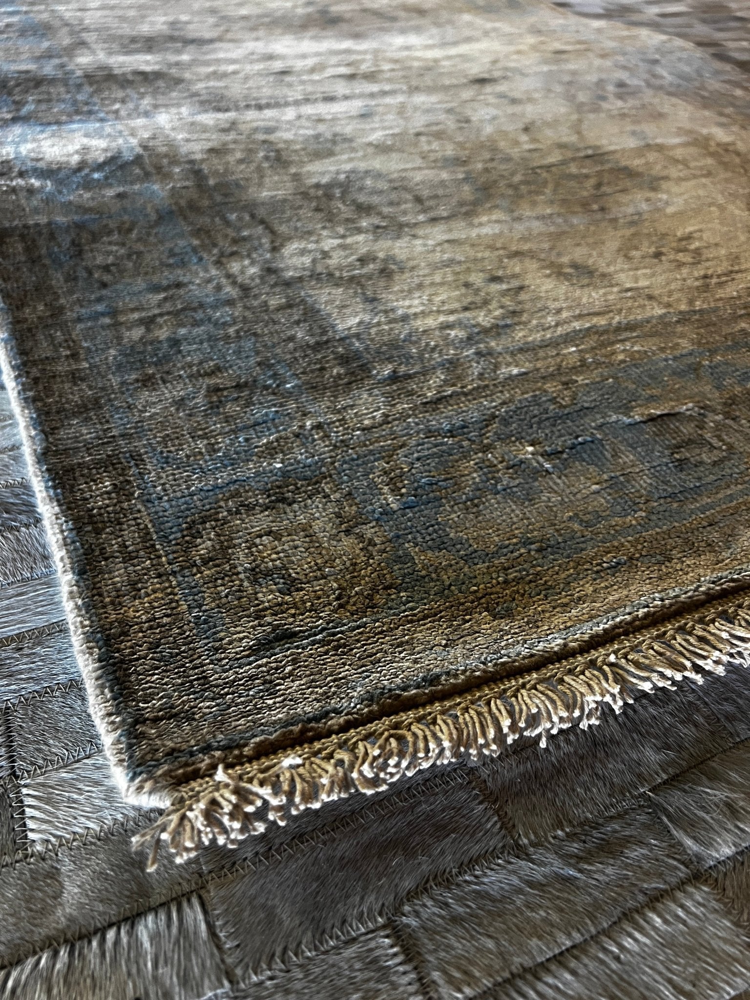 Barbara Edwards 3x5 Hand-Knotted Aqua & Silver Oushak | Banana Manor Rug Factory Outlet