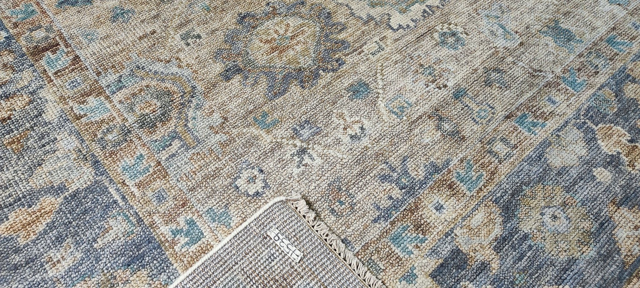 Barbara Valentin 10x13.9 Hand-Knotted Tan & Grey Oushak | Banana Manor Rug Factory Outlet