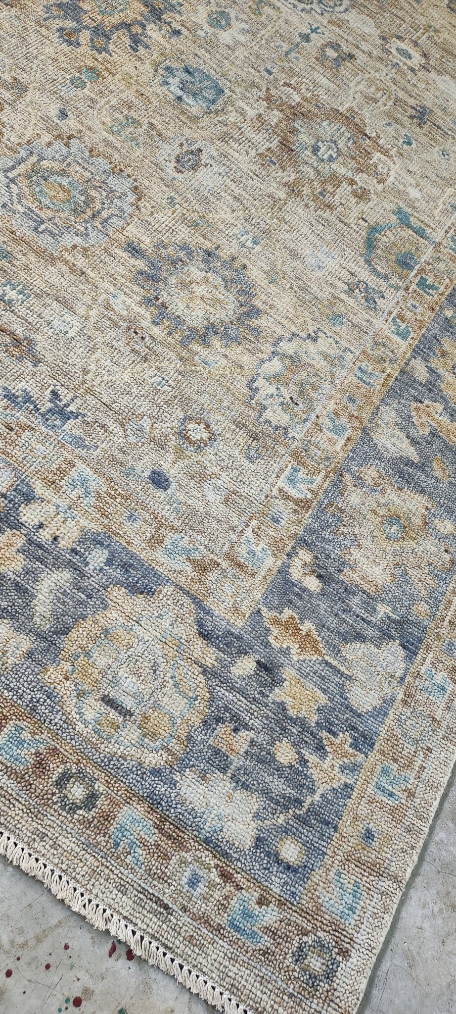 Barbara Valentin 10x13.9 Hand-Knotted Tan & Grey Oushak | Banana Manor Rug Factory Outlet