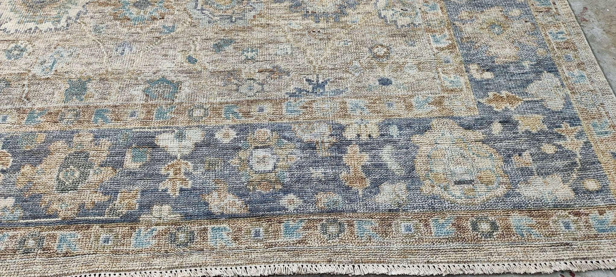 Barbara Valentin 10x13.9 Hand-Knotted Tan & Grey Oushak | Banana Manor Rug Factory Outlet