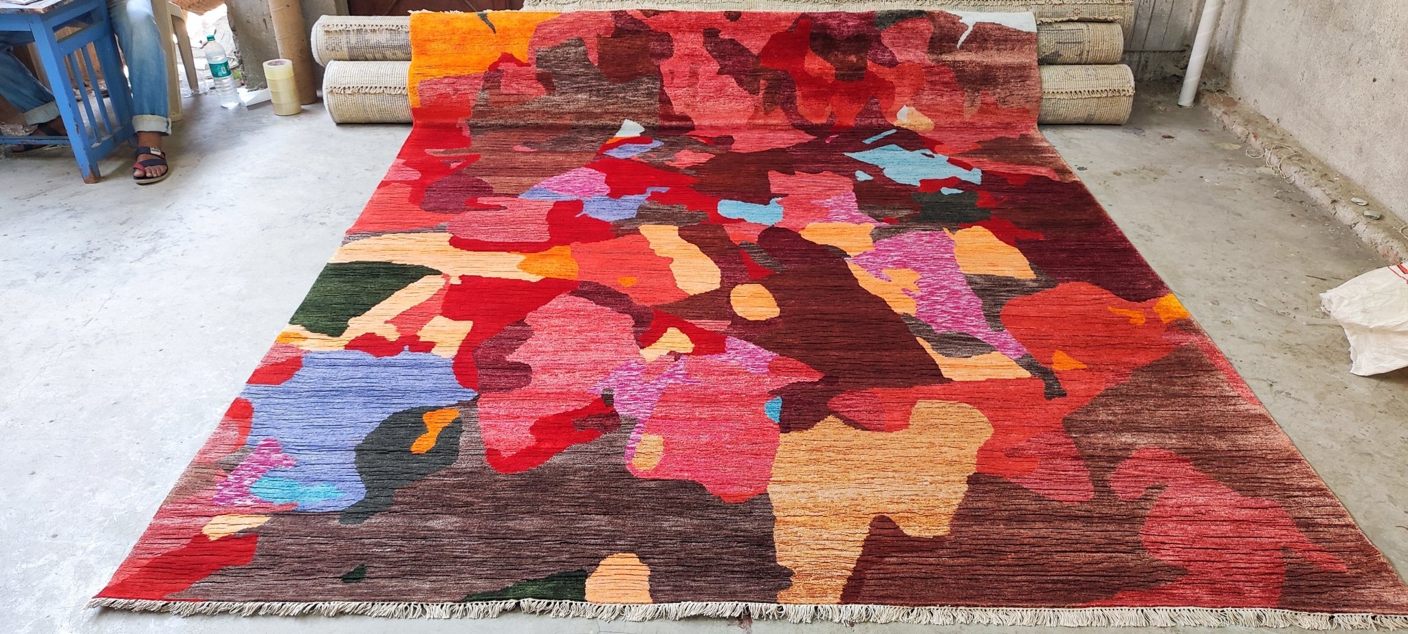Barbarella 8x9.9 Multi Colored Modern Hand Knotted | Banana Manor Rug Factory Outlet