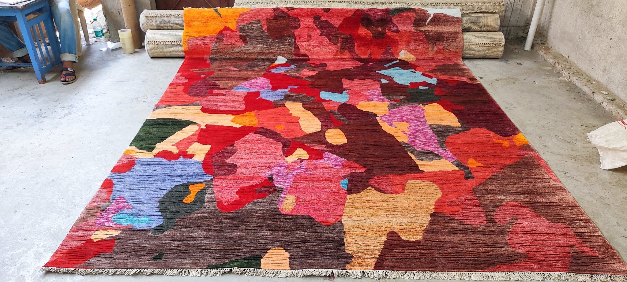 Barbarella 8x9.9 Multi Colored Modern Hand Knotted | Banana Manor Rug Factory Outlet