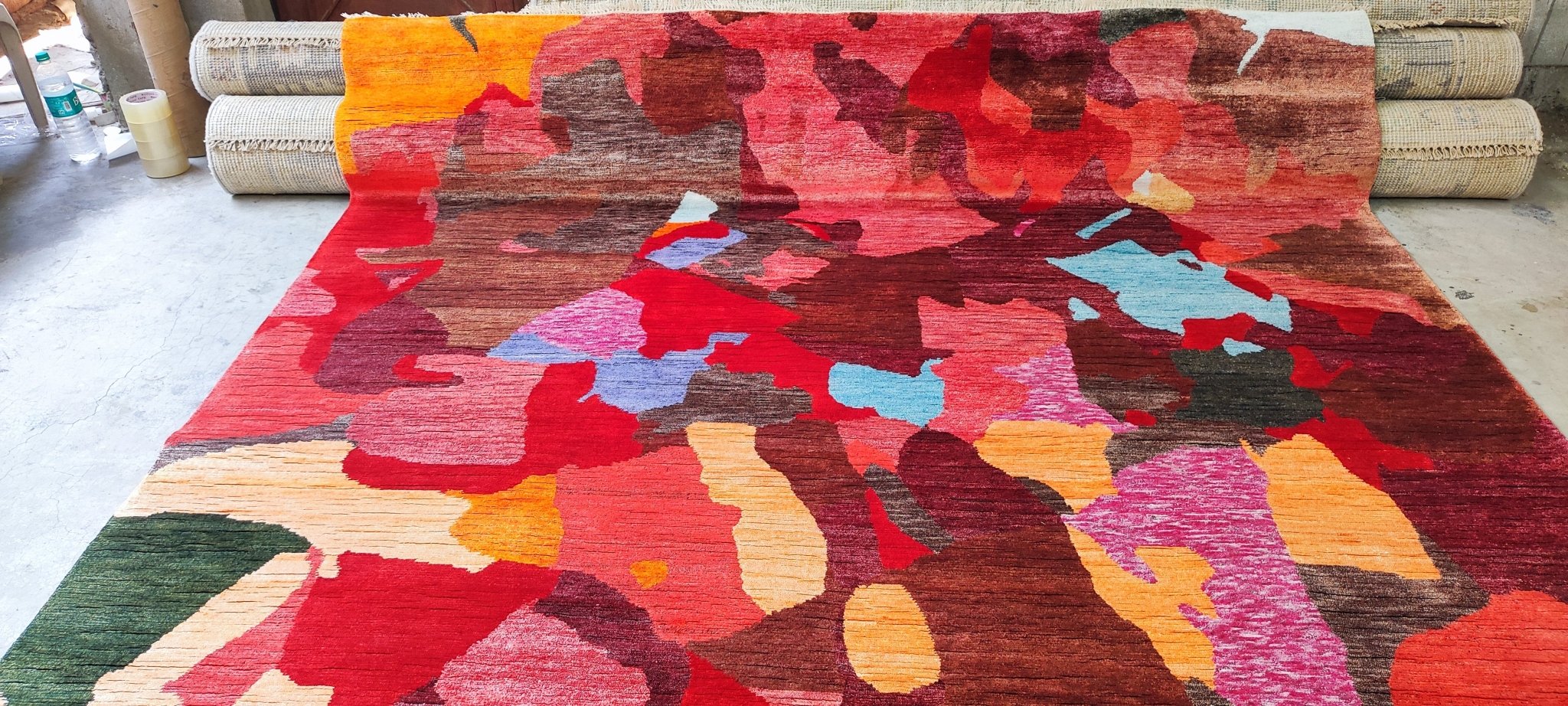 Barbarella 8x9.9 Multi Colored Modern Hand Knotted | Banana Manor Rug Factory Outlet