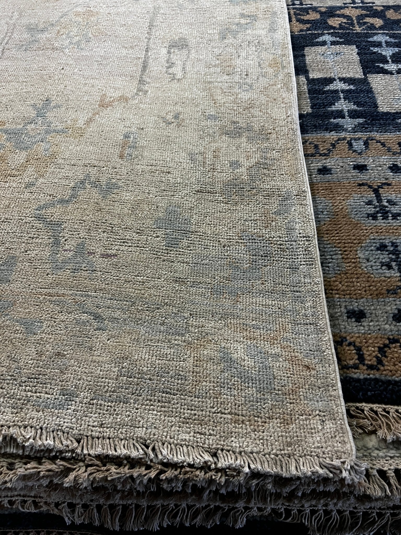 Bashir 3.1x11.4 Whitewashed Beige & Blue Afghani Oushak Runner | Banana Manor Rug Factory Outlet