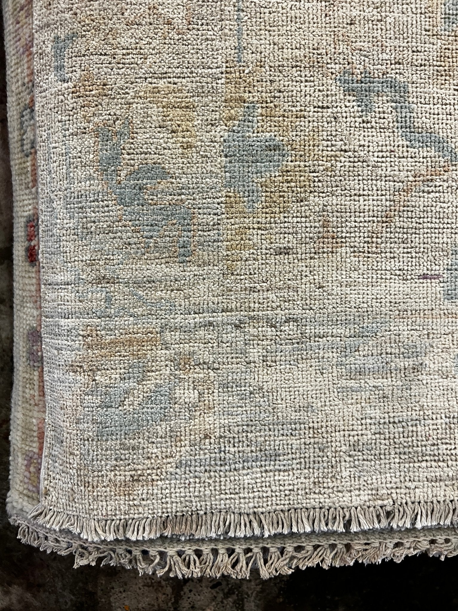 Bashir 3.1x11.4 Whitewashed Beige & Blue Afghani Oushak Runner | Banana Manor Rug Factory Outlet