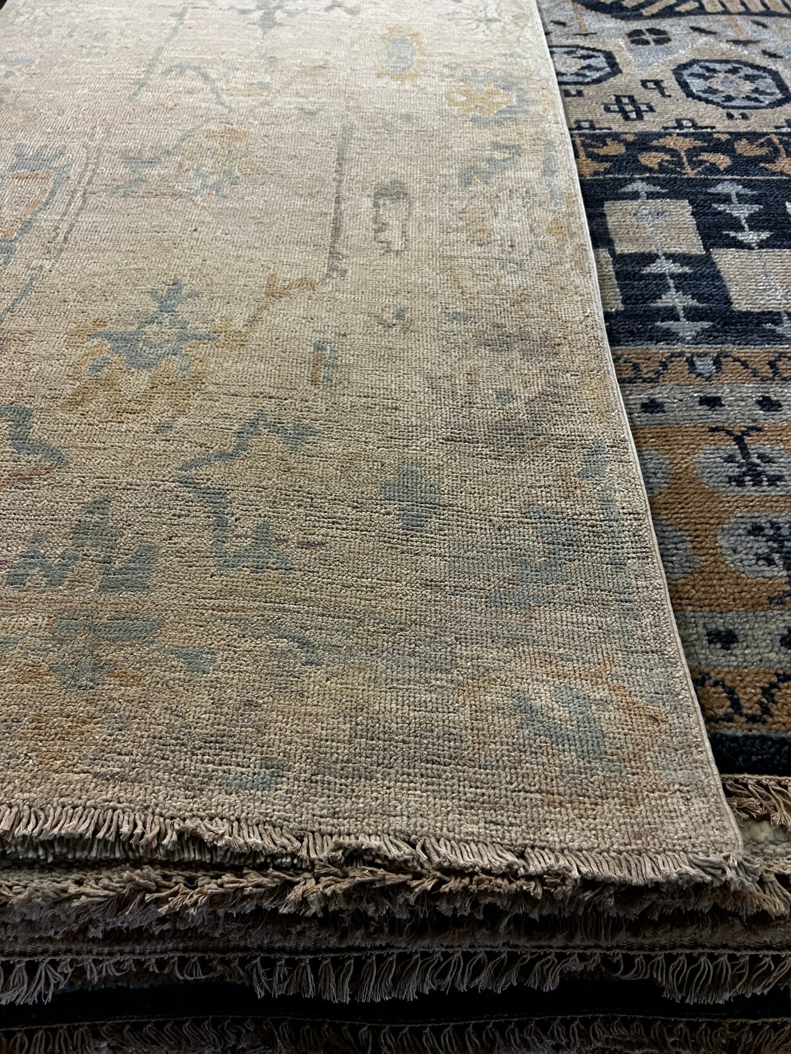 Bashir 3.1x11.4 Whitewashed Beige & Blue Afghani Oushak Runner | Banana Manor Rug Factory Outlet