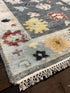 Beata Heuman Dark Grey and Grey Hand-Knotted Oushak Runner 3.9x7 | Banana Manor Rug Company