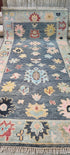 Beata Heuman Dark Grey and Grey Hand-Knotted Oushak Runner 3.9x7 | Banana Manor Rug Company