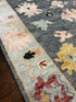 Beata Heuman Dark Grey and Grey Hand-Knotted Oushak Runner 3.9x7 | Banana Manor Rug Company