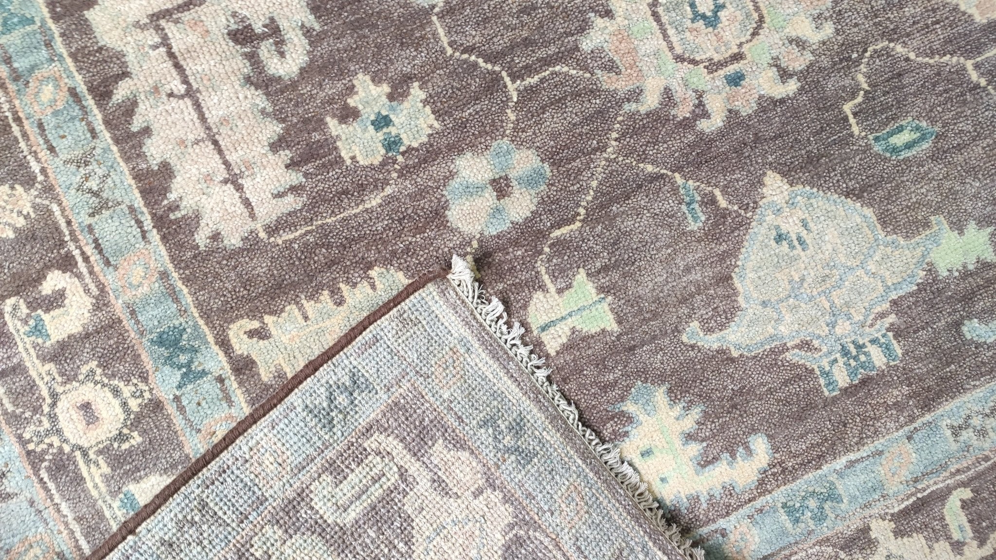Begonia 6x9 Brown Hand-Knotted Oushak Rug | Banana Manor Rug Company