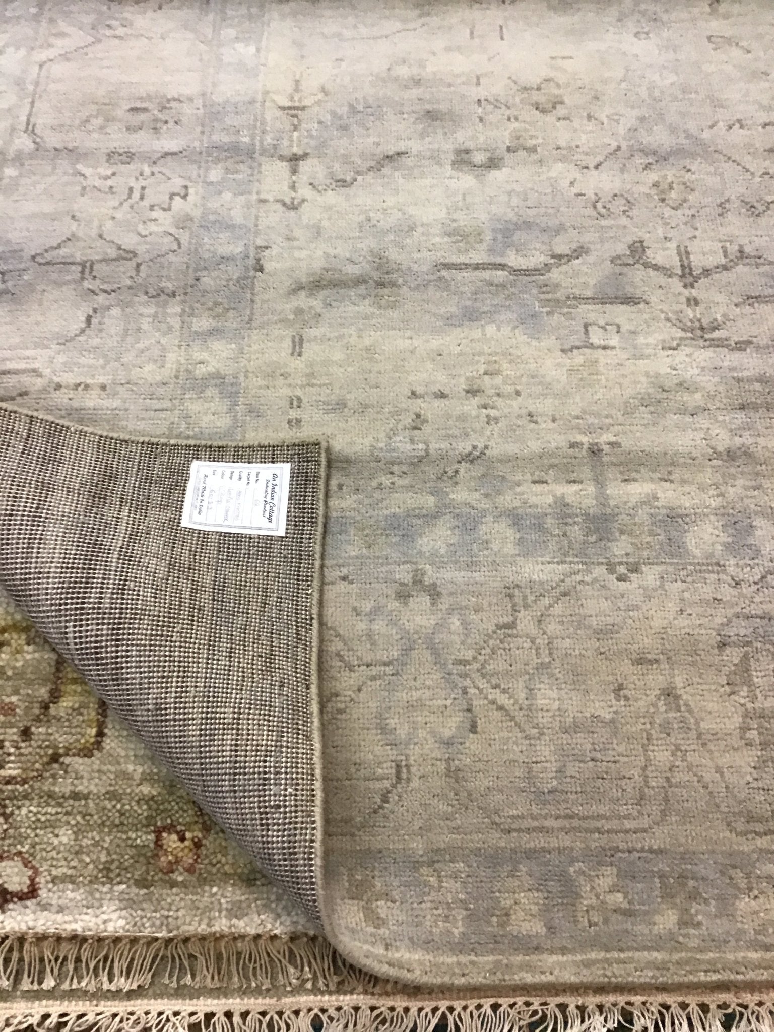 Bellatrix 6x8.9 Beige and Tan Hand-Knotted Oushak Rug | Banana Manor Rug Company