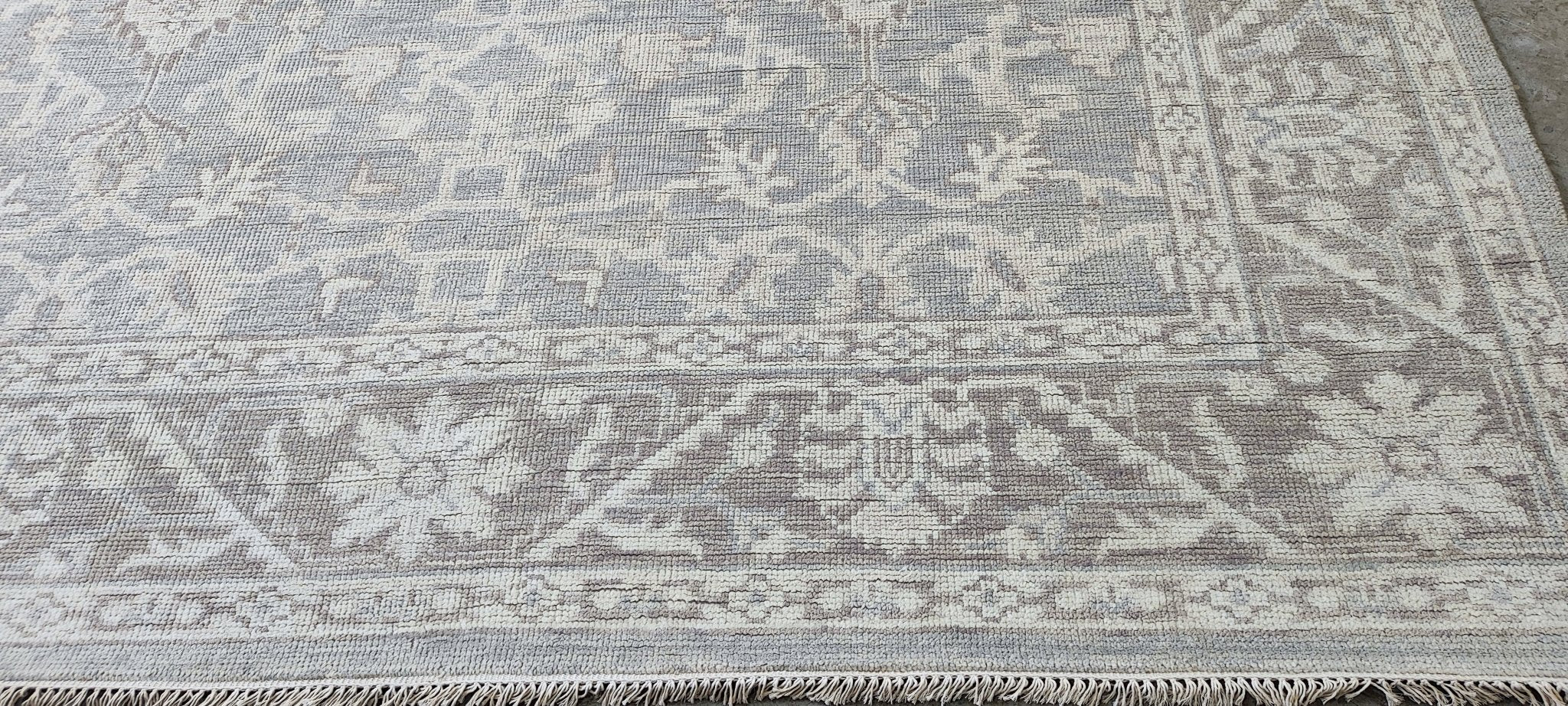 Benedetta 8x9.9 Silver & Grey Oushak | Banana Manor Rug Factory Outlet