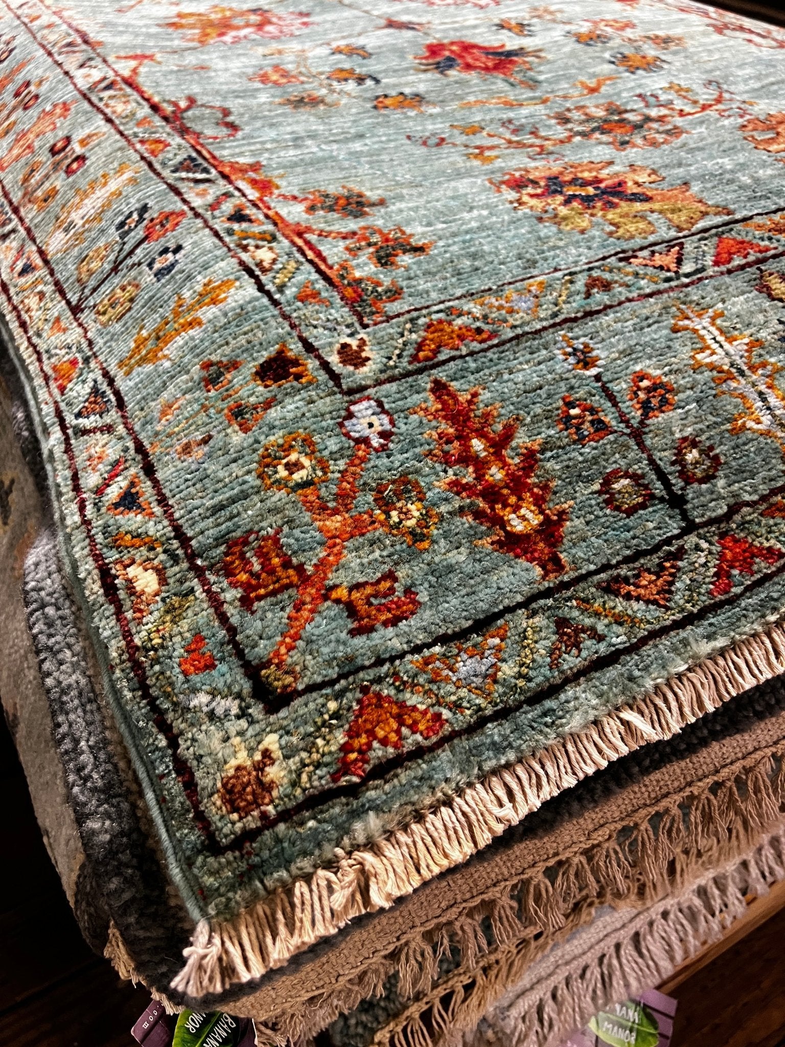 Benesh Teal Afghani Oushak Runner 2.9x8 | Banana Manor Rug Company