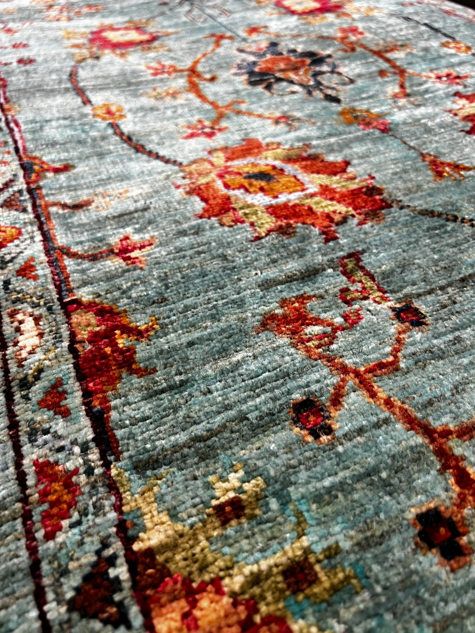 Benesh Teal Afghani Oushak Runner 2.9x8 | Banana Manor Rug Company