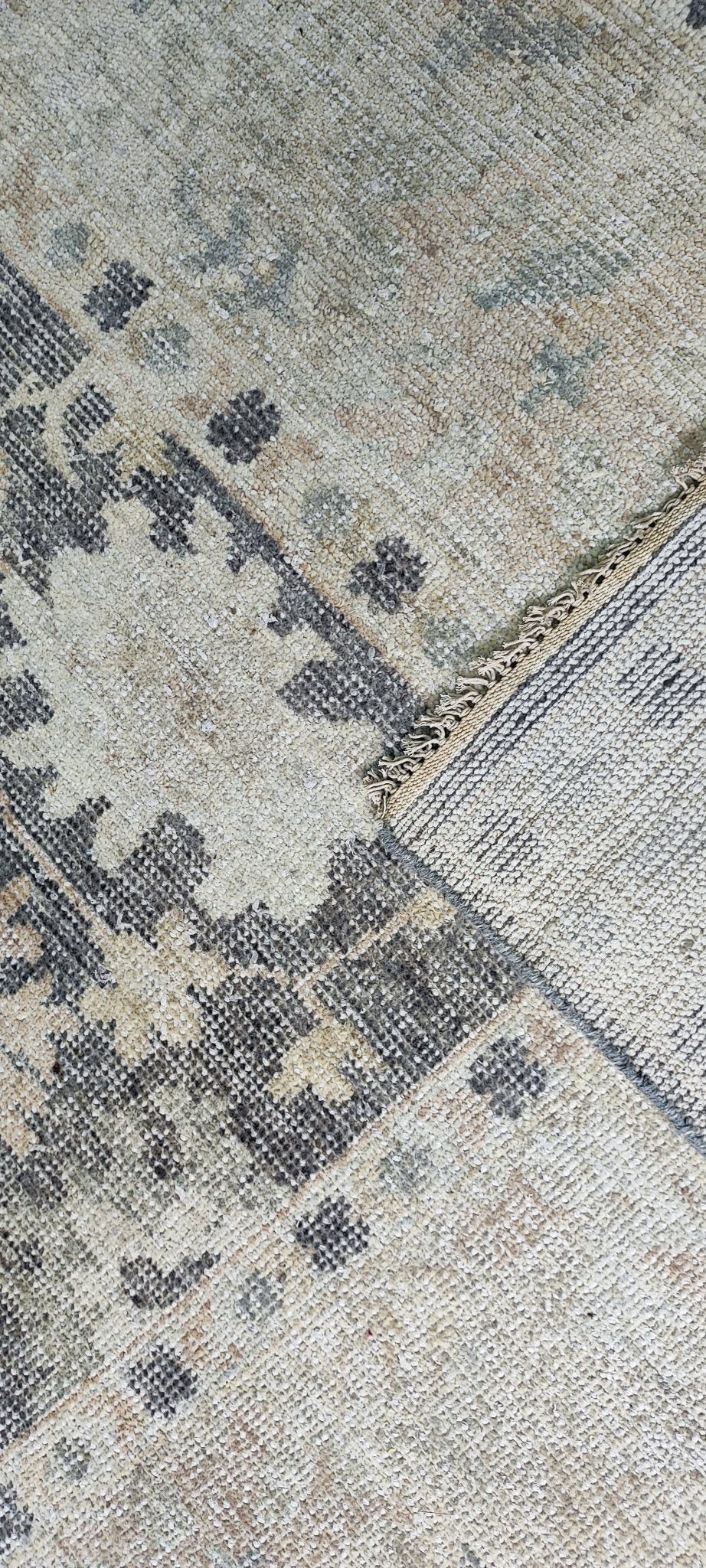 Betsy Rose 7.9x10 Hand Knotted Grey & Tan Oushak | Banana Manor Rug Factory Outlet