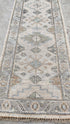 Betty 2.6x8 Beige and Light Grey Hand-Knotted Oushak Runner | Banana Manor Rug Company