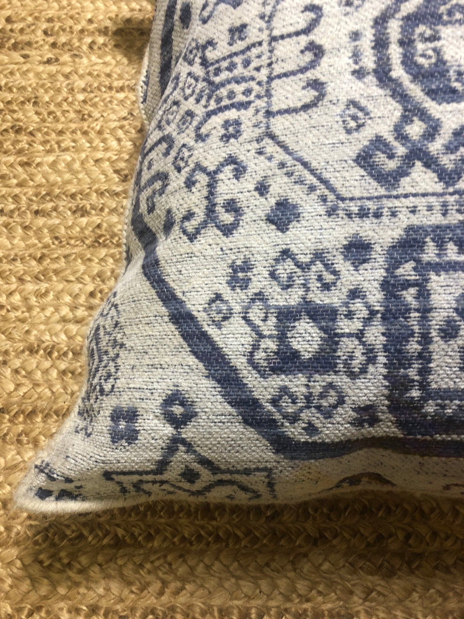 Bienville Large Blue and White Hand-Knotted Pillow | Banana Manor Rug Company