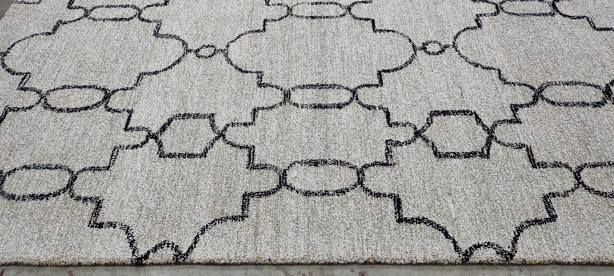 Biff Rose 5x8 Hand-Tufted Beige & Black Grill | Banana Manor Rug Factory Outlet