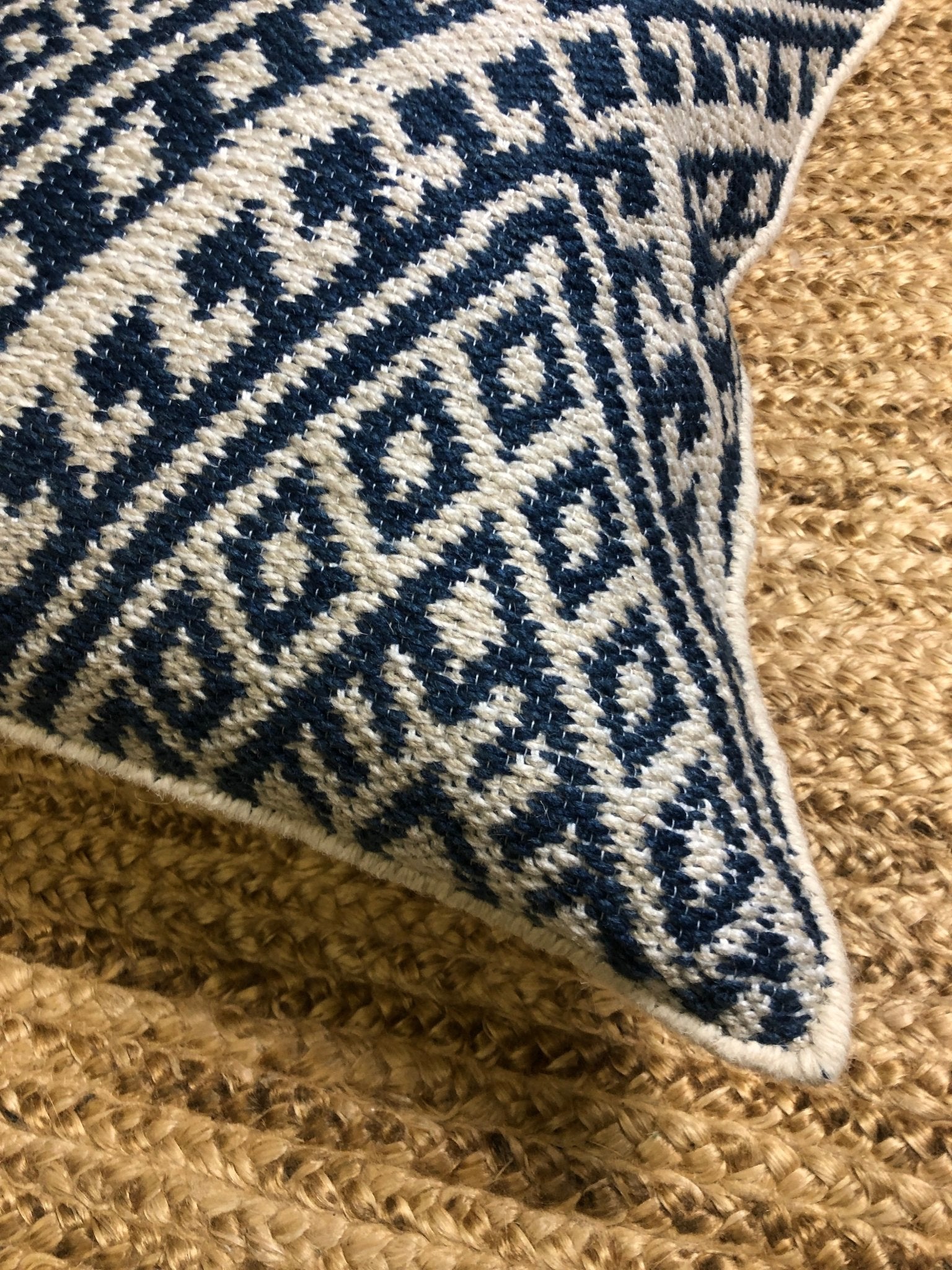 BIG Blanche Bright Blue and White Pillow | Banana Manor Rug Company