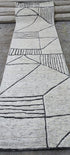 Billy 2.9x10 Hand-Knotted Ivory & Grey Cut Pile Runner | Banana Manor Rug Factory Outlet