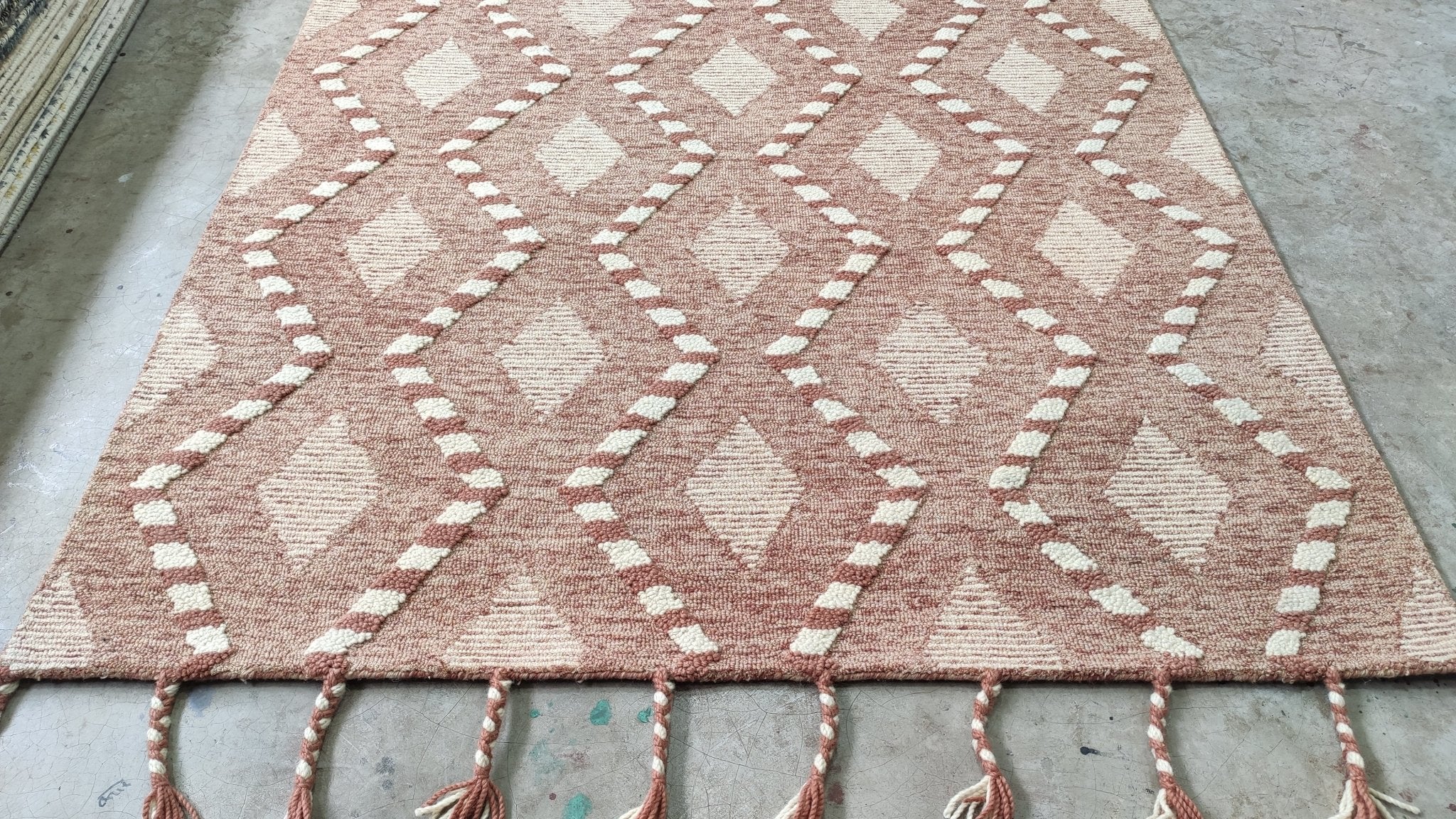 Birgitte Hjort Sørensen 5x7.6 Rust and Beige Hand-Tufted Rug | Banana Manor Rug Company