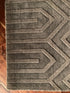 Bladerunner Dark Gray Geometric Loom Knotted High-Low Viscose Rug | Banana Manor Rug Company