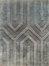 Bladerunner Dark Gray Geometric Loom Knotted High-Low Viscose Rug | Banana Manor Rug Company